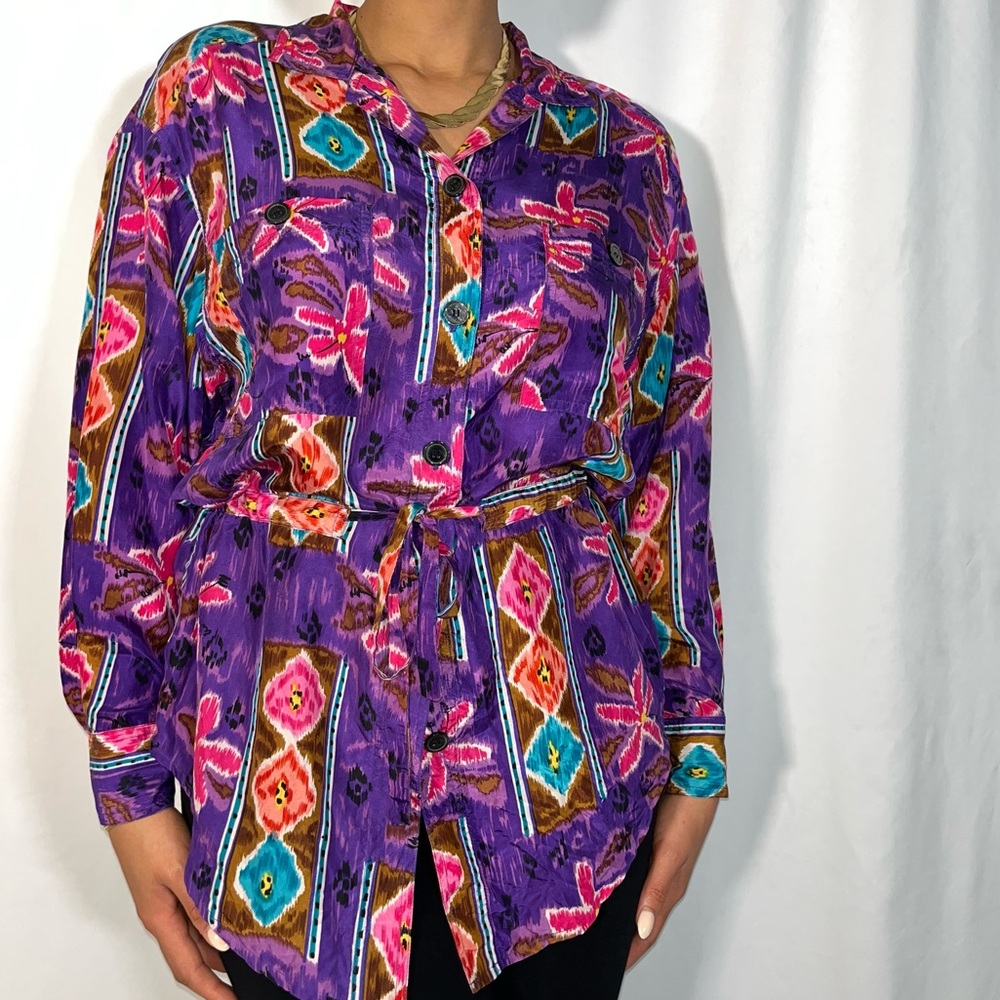 Vintage SILK Leslie Fay Blouse (size medium)